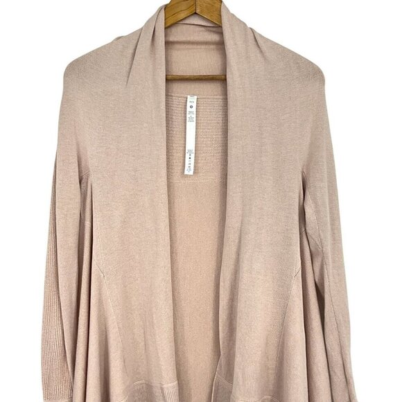 Lululemon Cashlu Knit Wrap Pink Bliss Size XS / S Open Front Long Sleeve Cardi - Picture 2 of 7